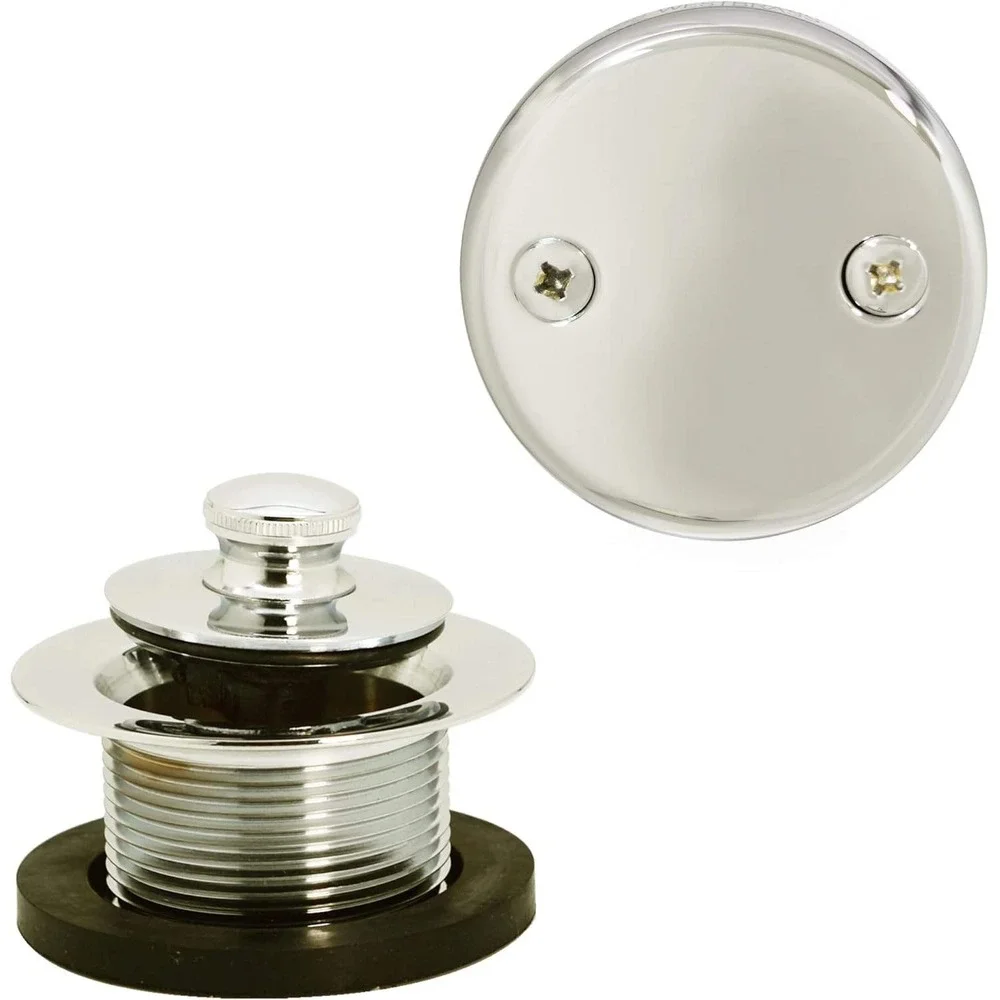 Westbrass D94-2-05 Polished Nickel Twist & Close Tub Trim Set w/ Two-Hole Overfl